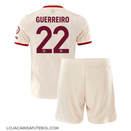 Camisa de Futebol Bayern Munich Raphael Guerreiro #22 Equipamento Alternativo Infantil 2024-25 Manga Curta (+ Calças curtas)